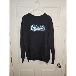 Vintage Champion Sweatshirt Lakeside Mens Size L Large Black Long Sleeve Retro